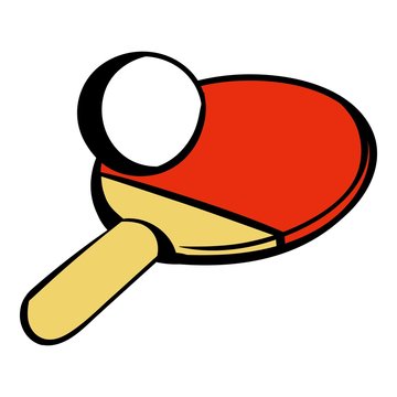 Racket For Playing Table Tennis Icon, Icon Cartoon