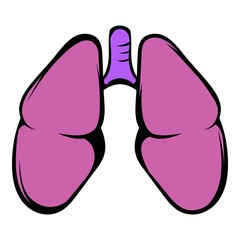 Human lungs icon, icon cartoon