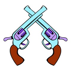 Old revolvers icon, icon cartoon