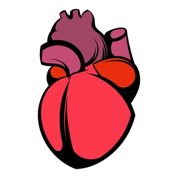Human heart icon, icon cartoon