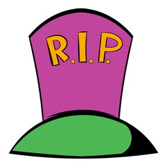 Grave icon, icon cartoon