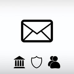 Envelope Mail icon, vector illustration. Flat design style