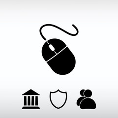 Computer mouse icon, vector illustration. Flat design style