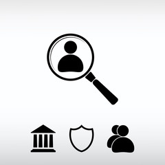 Looking For An Employee Search icon, vector illustration. Flat d