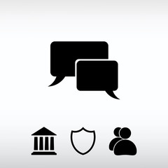Speech bubble icons black icon, vector illustration. Flat design
