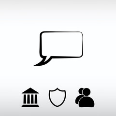 Speech bubble icons black icon, vector illustration. Flat design