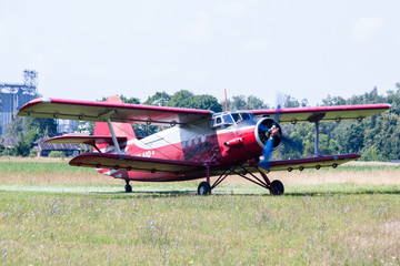 airplane on ground before take-off
