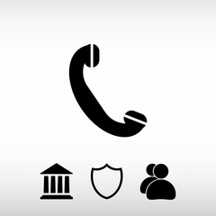 Phone, flat icon, vector illustration. Flat design style