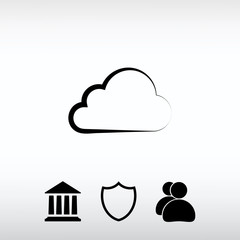  cloud icon, vector illustration. Flat design style