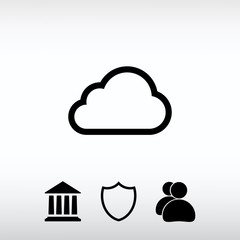  cloud icon, vector illustration. Flat design style
