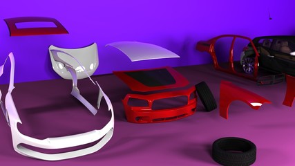 3D car parts CGI