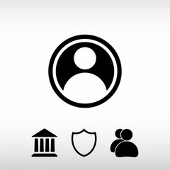 user icon, vector illustration. Flat design style