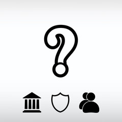 Question mark sign icon, vector illustration. Flat design style 