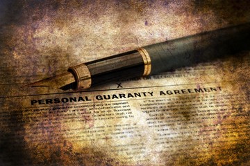 Personal guaranty agreement grunge concept