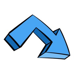 Blue arrow icon, icon cartoon