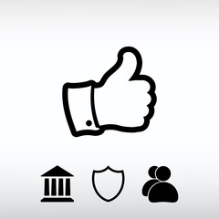 LIKE icon , vector illustration. Flat design style  