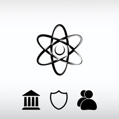 abstract physics science model icon, vector illustration. Flat d