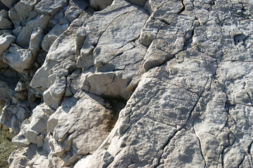 Gray bare rock formations