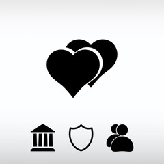 Heart Icon, vector illustration. Flat design style