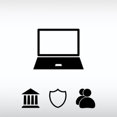 laptop icon, vector illustration. Flat design style
