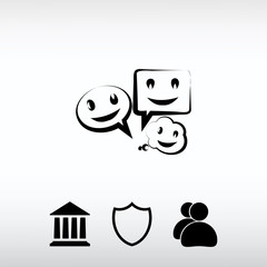 smile talking bubble  icon, vector illustration. Flat design sty