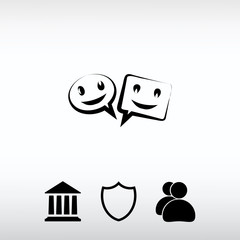 smile talking bubble  icon, vector illustration. Flat design sty