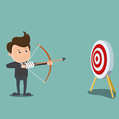 Businessman shooting arrow , Business concept - vector illustration