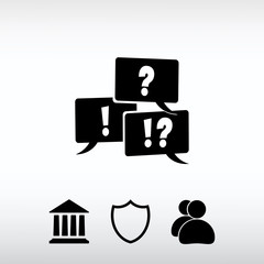 question and exclamation mark, vector illustration. Flat design 