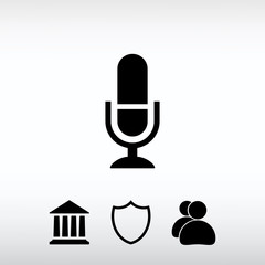 Microphone icon, vector illustration. Flat design style