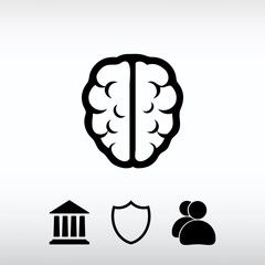brain icon, vector illustration. Flat design style