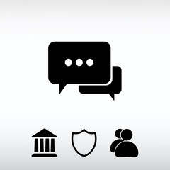 Speech bubbles icon. vector illustration with soft shadow on a g