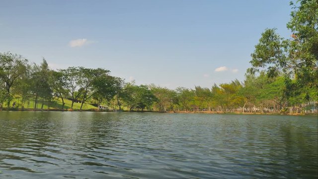 4K time lapse landscape, sky coud and pond