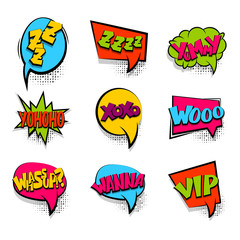 Zzz sleep colored comic text babble