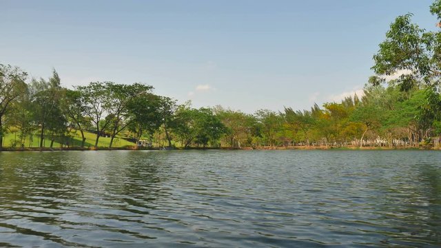 4K landscape, sky coud and pond