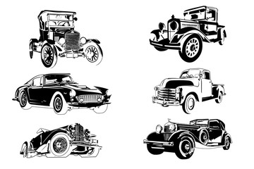 classic vintage retro car , vector design - obrazy, fototapety, plakaty