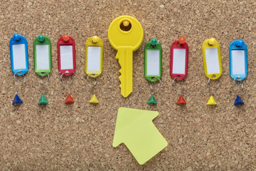 Corkboard apartment keys for sale