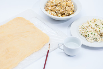 Ravioli Preparation : Pasta dough and stuffing