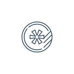 Round token logo concept, line icon