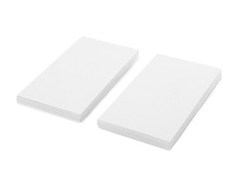 Blank paper cards for branding on white background