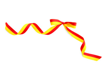 Ribbon in colors of Warsaw flag on white background