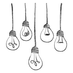 light bulbs hanging icon, vector illustration design