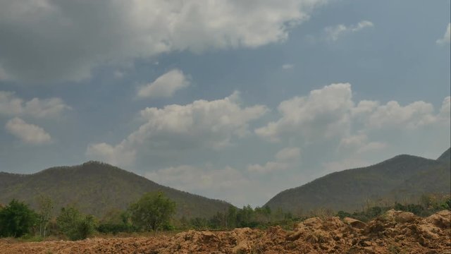 4K footage time lapse sky coud and Mountain
