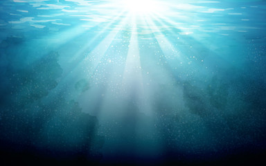 Fototapeta na wymiar light shines in water