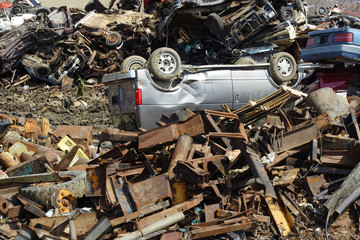 Scrap metal in junkyard