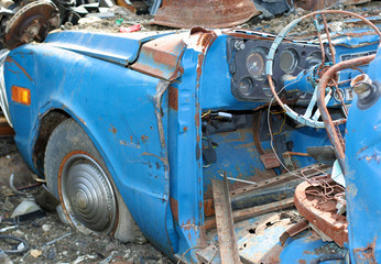 Scrap metal in junkyard