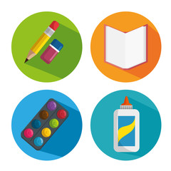 back to school set supplies vector illustration design