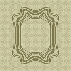 Art Nouveau smooth lines decorative rectangle vector frame for design. Art Deco style border
