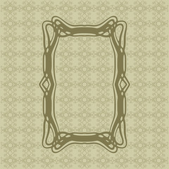 Art Nouveau smooth lines decorative rectangle vector frame for design. Art Deco style border