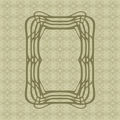 Art Nouveau smooth lines decorative rectangle vector frame for design. Art Deco style border