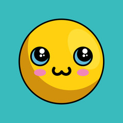 cute face kawaii style vector illustration design